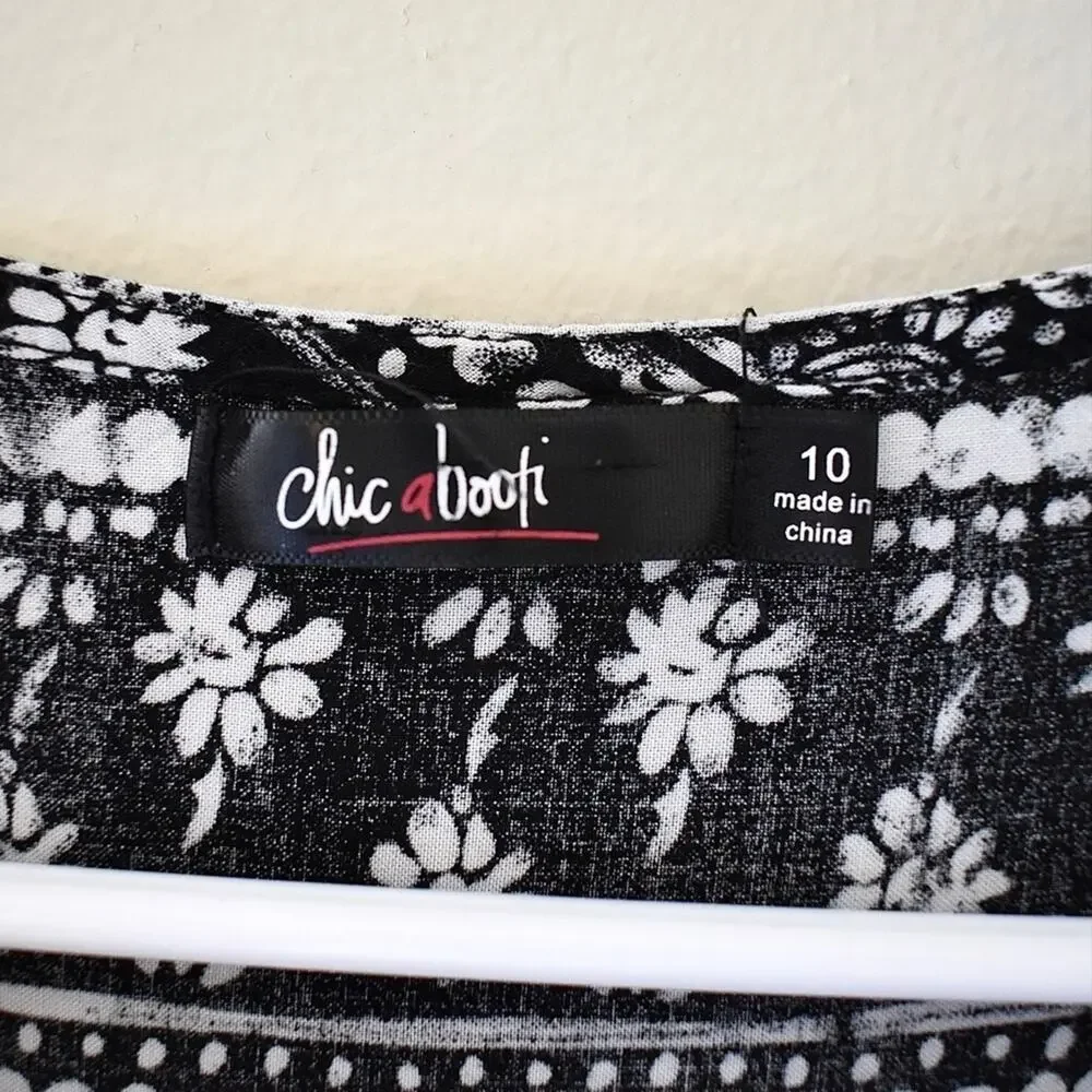 10- Chicaboom Black and White Patterned Dress
